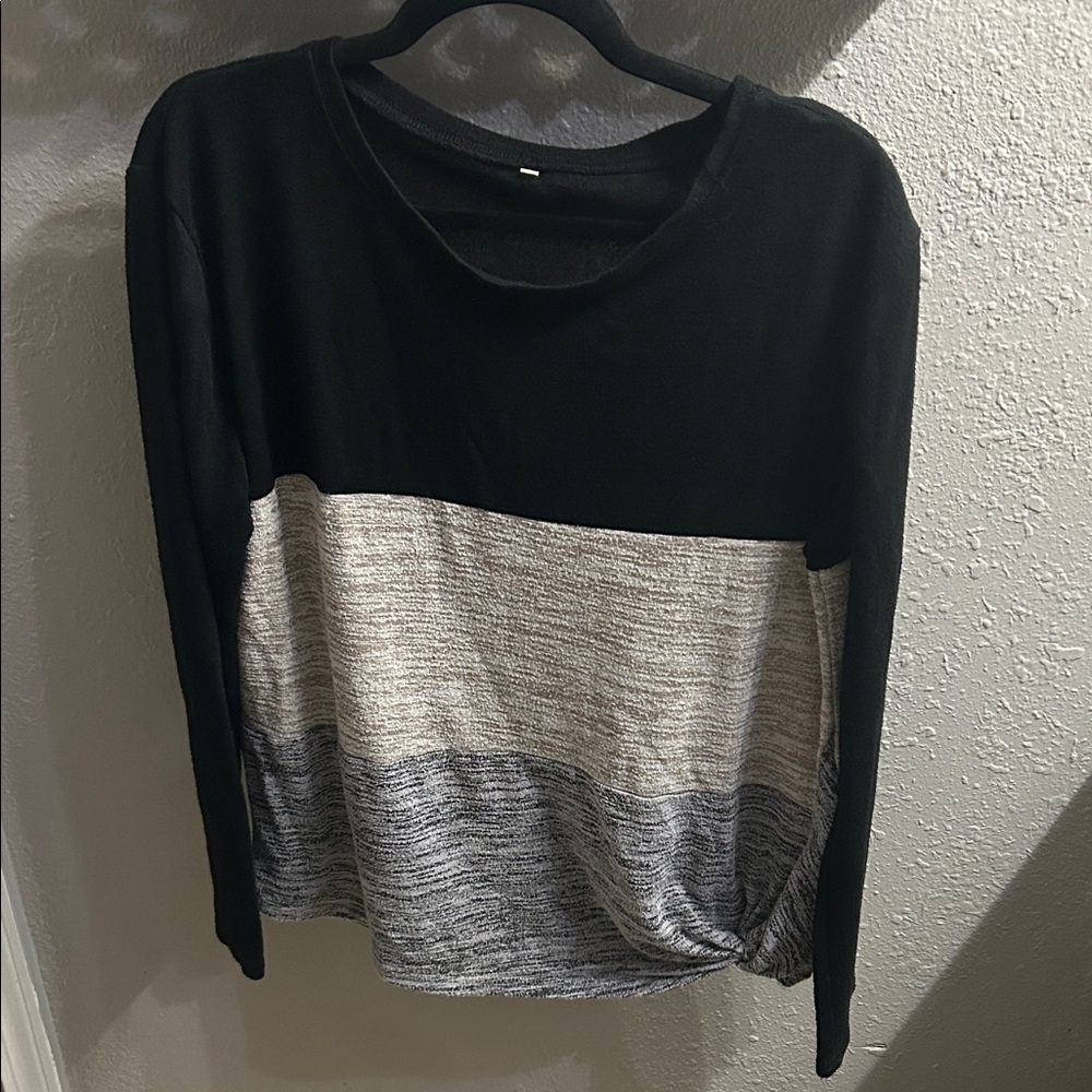 Stylish Black and Gray Women's Top